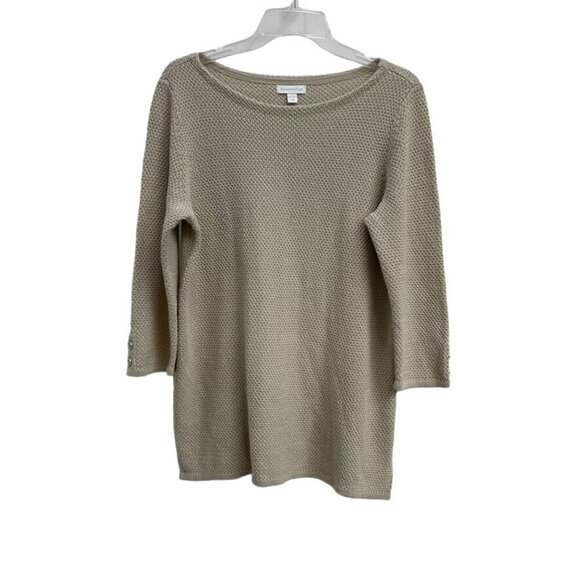 Charter Club Sweaters - Charter Club Women's Knit Sweater Beige 3/4 Sleeve Size L 60% Cotton 40% Acrylic